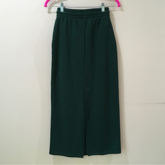 Zara Plush Midi Skirt Green Drawstring Pockets Women’s Size S New 1660/820 - Picture 7 of 11